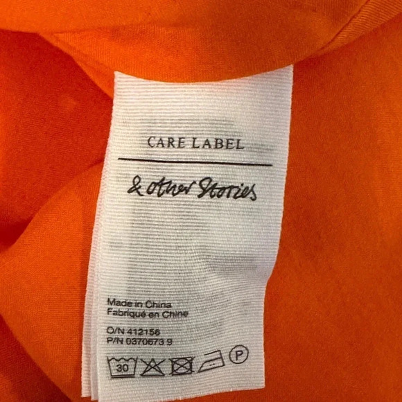New & OTHER STORIES Orange Sleeveless Cross Front Halter Tie Midi Dress Size 12 - Picture 9 of 13